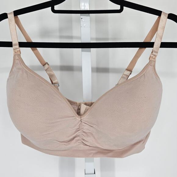 Jessica Simpson Womens Sz 1X Classic Nursing T Shirt Bra Beige Wire Free - Picture 1 of 4